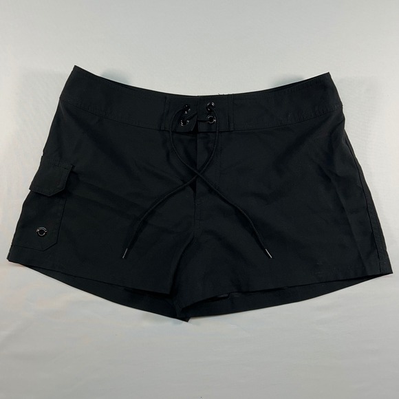 Jag Other - Jag Womens Black Lace Up Board Shorts Swim Trunks Cargo Pocket Size P Petite